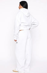 Through Thick And Thin Wide Leg Sweatpants Grey Marle