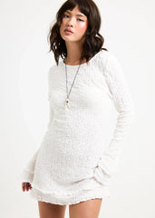 Kerala Frilled Knit Long Safe Mini Dress