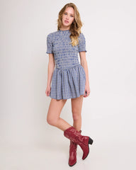Bonnie Shirred Bubble Mini Dress