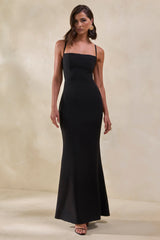 Zavira | Black Square-Neck Maxi Dress