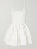 Tiered pointelle-knit mini dress