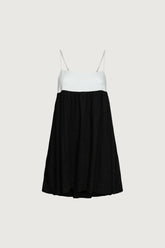 CONTRAST BABYDOLL MIDI DRESS