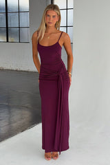 Anna Wrap Maxi Dress - Plum
