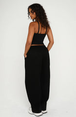 Know What You Want Barrel Leg Sweatpants Black