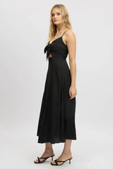 Black Maxi Dress Tie Detail Strappy