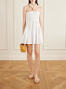 Shirred cotton mini dress