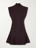 Knitted turtleneck mini dress