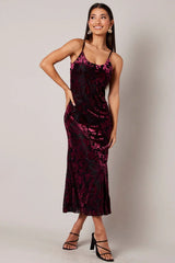 Red Maxi Dress Sleeveless Scoop Neck Burn Out