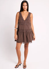 Cassis Lace Mini Dress