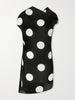 Tatia draped polka-dot silk mini dress