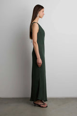 COWLNECK CHIFFON MIDI DRESS