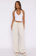Hiding Out Wide Leg Pants Oat