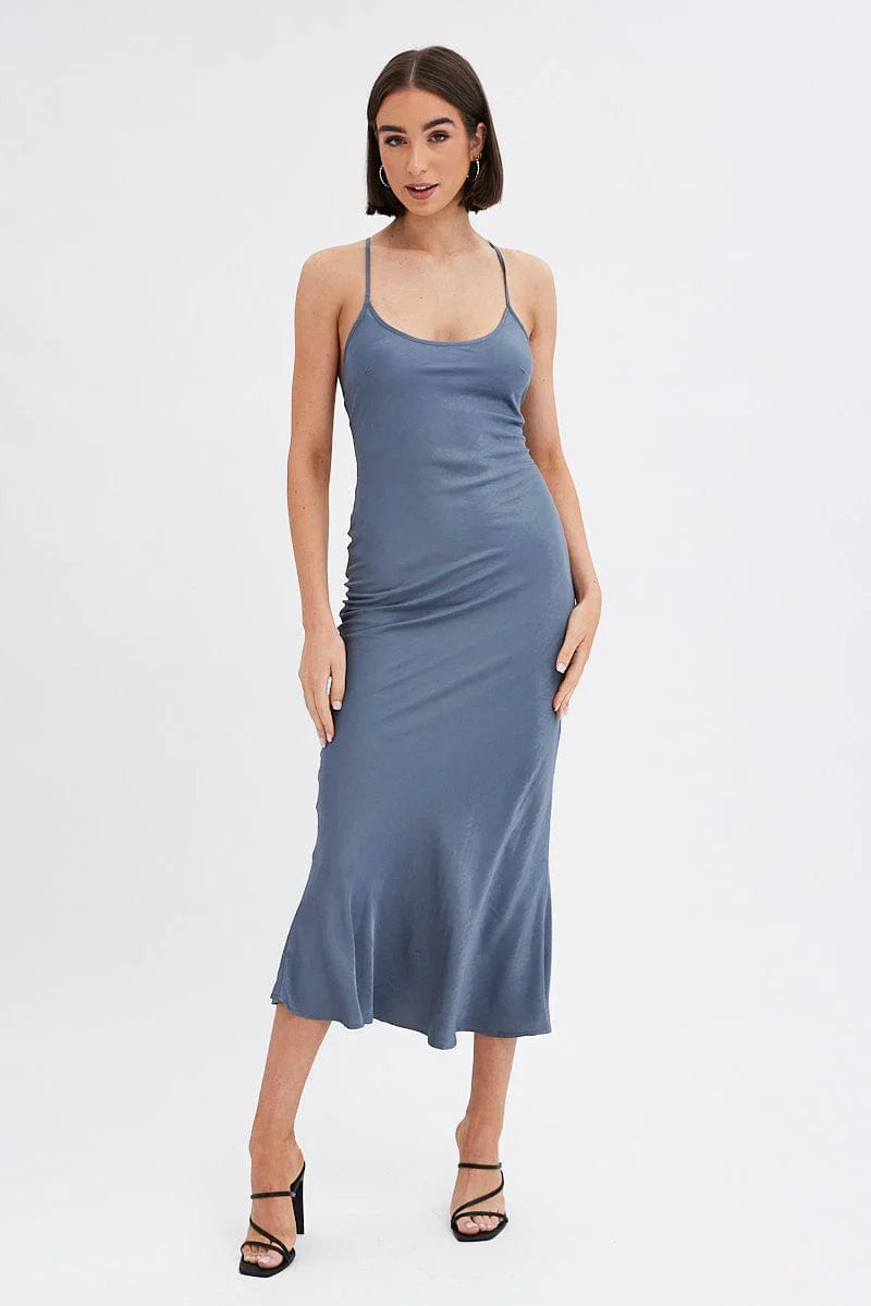 Grey Maxi Dress Sleeveless