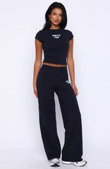Break The Records Wide Leg Pants Navy