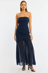 Blue Maxi Dress Strapless