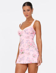 AMARAN MINI DRESS - PINK : FLORAL : WILD FLOWER