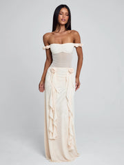 MARCELINE MAXI DRESS BEIGE