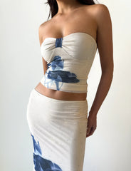 JANIS MAXI SKIRT - INDIGO FLORAL
