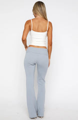 Silent Confessions Knit Pants Dusty Blue