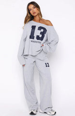 Only One Left Track Pants Grey Marle