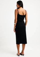 Straight Neck Midi Dress