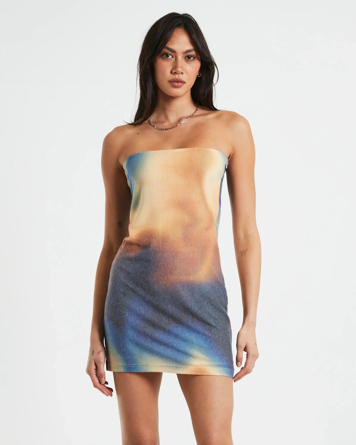 Della Printed Strapless Knit Mini Dress in Assorted