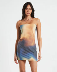 Della Printed Strapless Knit Mini Dress in Assorted