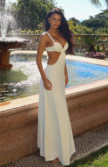 Tessara Twist Maxi Dress Off White