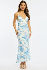 Blue Floral Maxi Dress