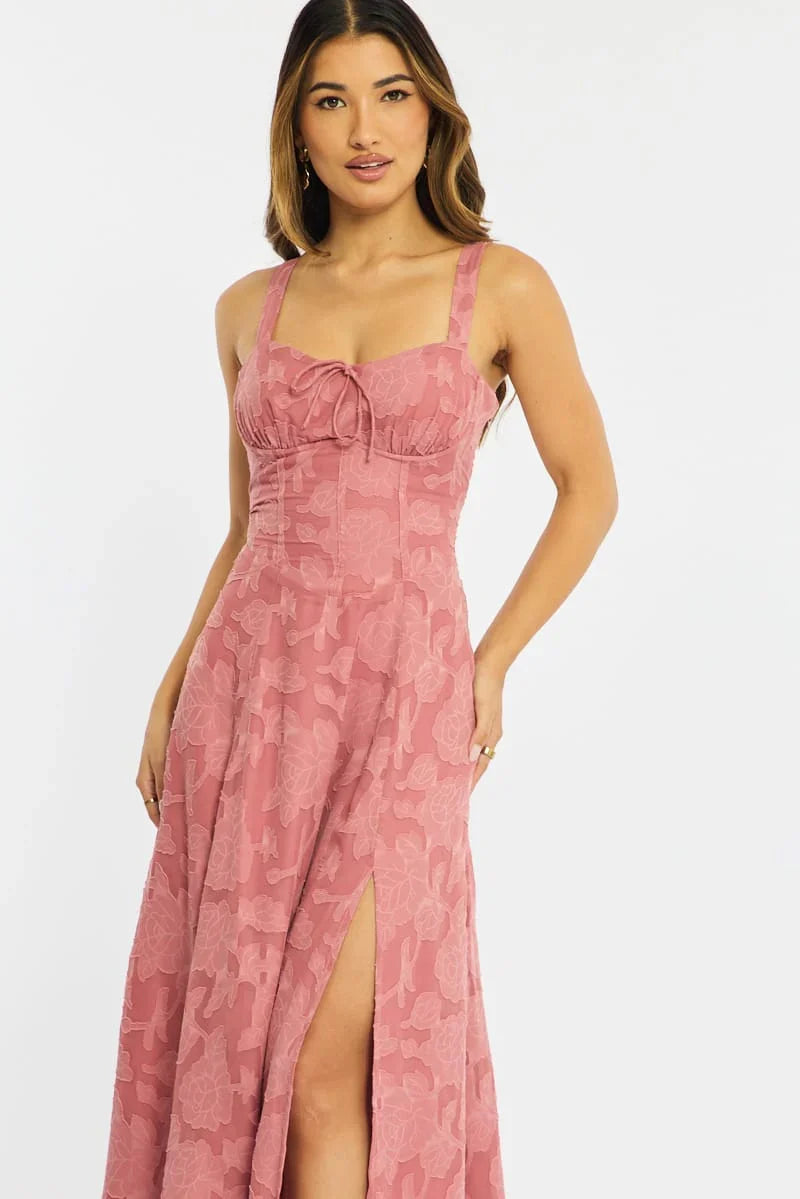 Purple Midi Dress Burn Out