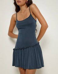 Suvi Cami Mini Dress in Ocean Storm