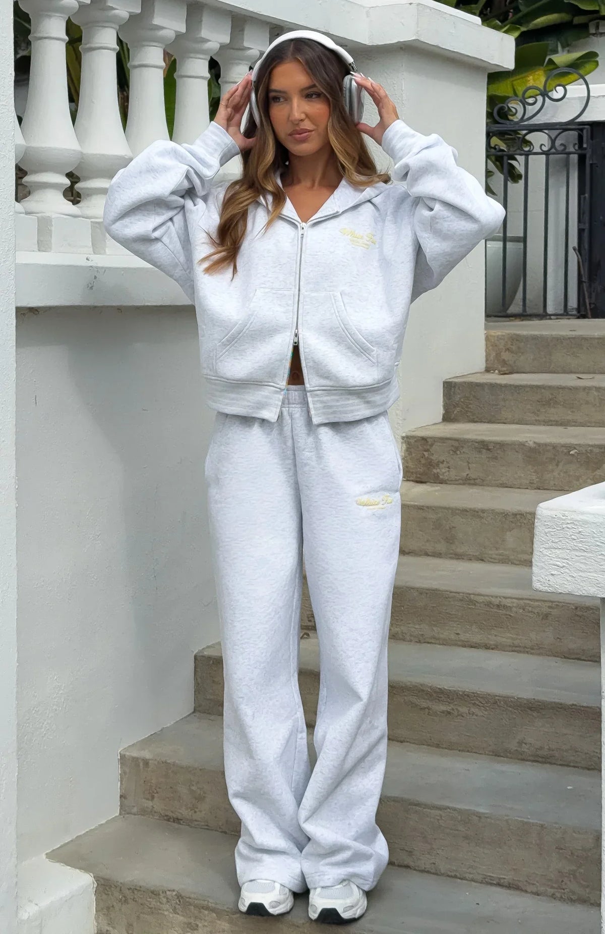 Verano Sixteen Lilia Wide Leg Sweatpants Grey Marle