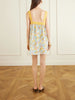 Pleated lace-trimmed floral-print cotton-terry mini dress