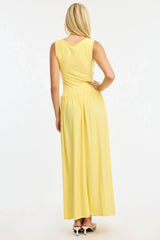 Yellow Maxi Dress Square Neck