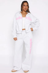From The Archives Kenzie Wide Leg Sweatpants Grey Marle