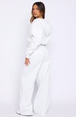 Wishing For It Wide Leg Sweatpants Grey Marle
