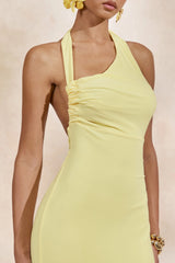 Delisse | Lemon Asymmetric-Neck Maxi Dress