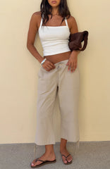 Date Me Capri Cargo Pants Stone