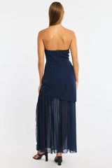 Blue Maxi Dress Strapless