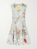 Floral-print lace mini dress
