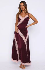 Powerful Pose Satin Maxi Dress Plum/Baby Pink