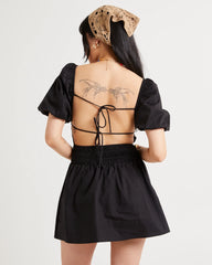 Kora Puff Sleeve Shirred Mini Dress