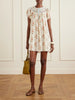 Daphne lace-trimmed pintucked floral-print organic cotton-voile mini dress