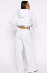 Club 14 Allie Wide Leg Sweatpants Grey Marle