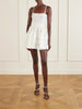 Tiered pointelle-knit mini dress