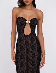 CECILY LACE MAXI DRESS - BLACK
