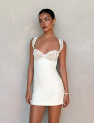 NYOMI MINI DRESS - WHITE : CREAM