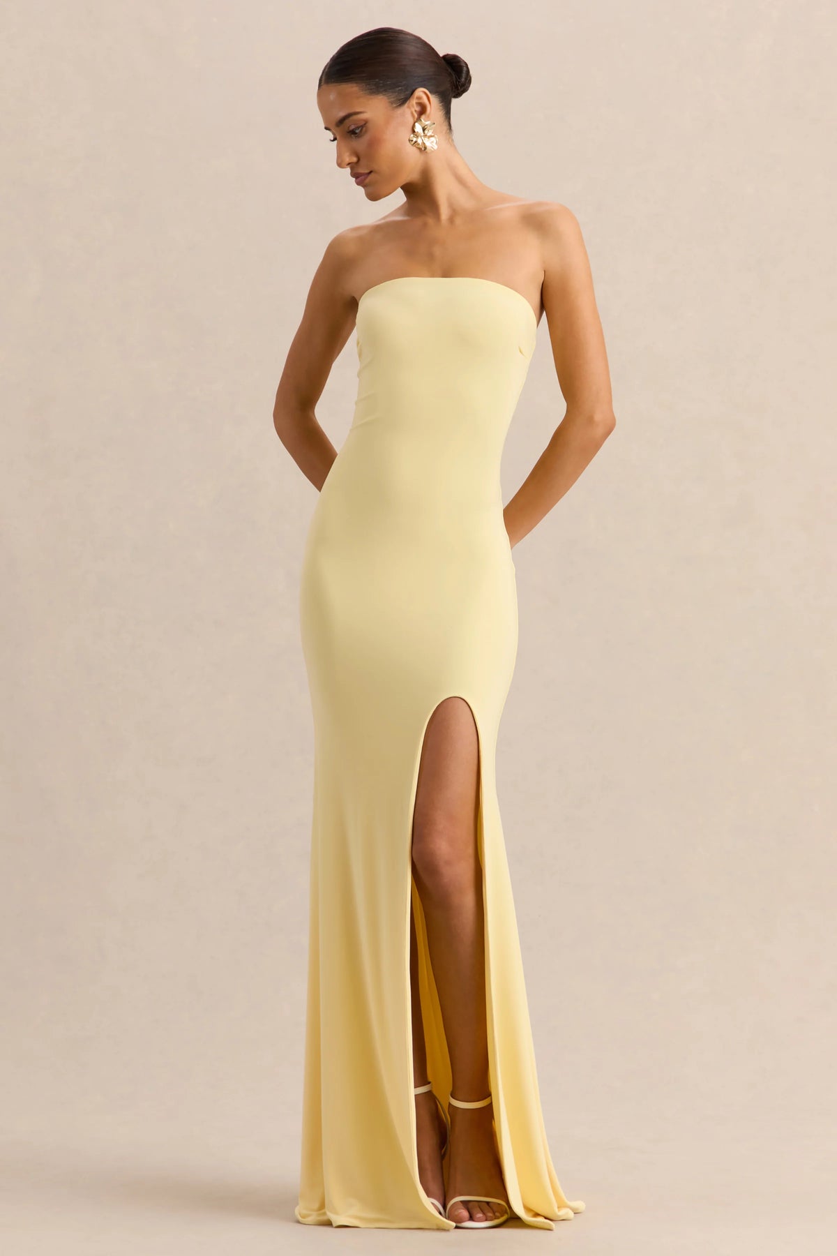 Melva | Lemon Bandeau Maxi Dress