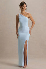 Dressing Up | Powder Blue One Shoulder Maxi Dress With Open Back Detail