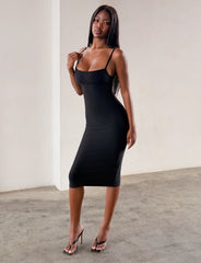 MIDORI MIDI BANDAGE DRESS - BLACK
